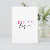 Carte De Remerciements Dream Big Inspirational Motivational (Debout devant)
