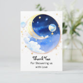 Carte De Remerciements Dreamlike Celestial Space Boy Baby shower (Debout devant)