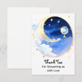 Carte De Remerciements Dreamlike Celestial Space Boy Baby shower (Devant / Derrière)