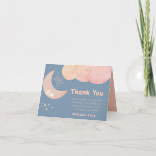 Carte De Remerciements Dreamy Baby Over the Moon Baby shower