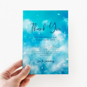 Carte De Remerciements Dreamy Cloud Nine Boy Baby shower