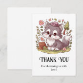 Carte De Remerciements Dreamy Pretty Wolf Baby shower (Devant / Derrière)