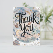 Carte De Remerciements Dreamy Starry Meteor Celestial (Debout devant)