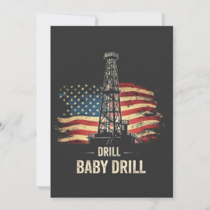 Carte De Remerciements Drill Baby Drill American Trump Energy Economy