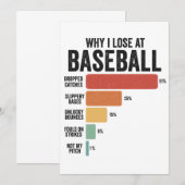 Carte De Remerciements Drôle Baseball Sport Pourquoi J'Ai Perdu À Basebal (Devant / Derrière)