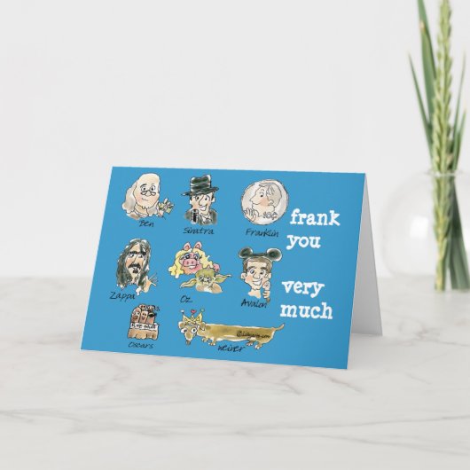 Carte De Remerciements Drôle Cartoon Frank Vous Beaucoup (Devant)