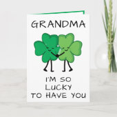 Carte De Remerciements Drôle Clover St Patrick's Day Grand-mère Anniversa (Devant)