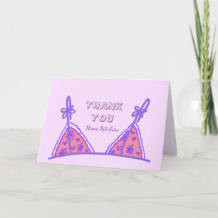 Carte De Remerciements Drôle de lingerie violette coquine pour enterremen
