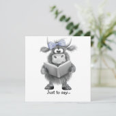 Carte De Remerciements Drôle Main Vache Highland tiré juste pour dire (Debout devant)
