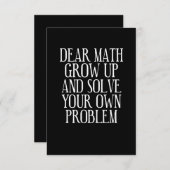 Carte De Remerciements Drôle Math Dit (Devant / Derrière)