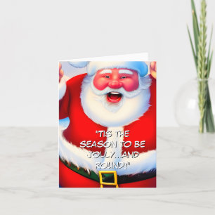 Carte De Remerciements Drôle Père Noël Candy Message de Noël