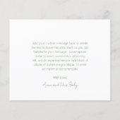 Carte de remerciements du Baby shower budgétaire é (Dos)