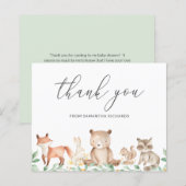 Carte de remerciements du Baby shower budgétaire p (Devant / Derrière)