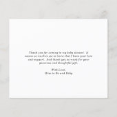 Carte de remerciements du Baby shower budgétaire p (Dos)