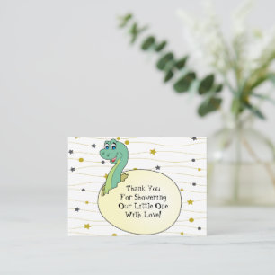 Carte de remerciements du Baby shower Cute Dinosau