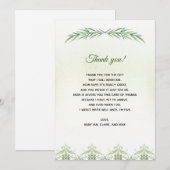 Carte de remerciements du Baby shower de la branch (Devant / Derrière)