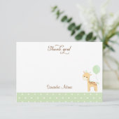 Carte de remerciements du Baby shower de la Girafe (Debout devant)