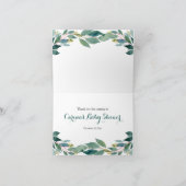 Carte de remerciements du Baby shower de verdure d (Intérieur)