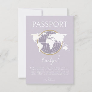 Carte de remerciements du Baby shower de voyage Pa