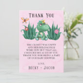 Carte de remerciements du Baby shower des amis de  (Debout devant)