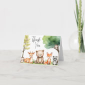 Carte de remerciements du Baby shower des animaux (Devant)