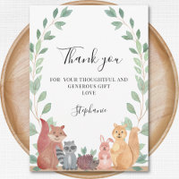 Carte de remerciements du Baby shower des animaux
