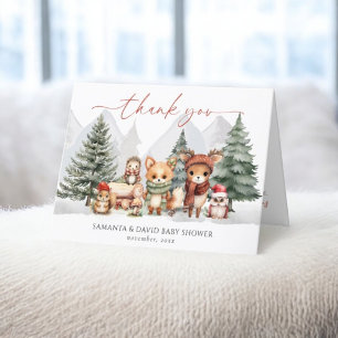 Carte de remerciements du Baby shower des animaux