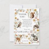 Carte de remerciements du Baby shower des animaux (Devant)