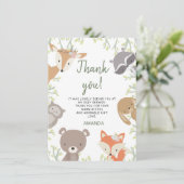 Carte de remerciements du Baby shower des animaux  (Debout devant)