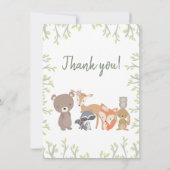 Carte de remerciements du Baby shower des animaux  (Dos)