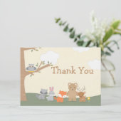 Carte de remerciements du Baby shower des animaux  (Debout devant)