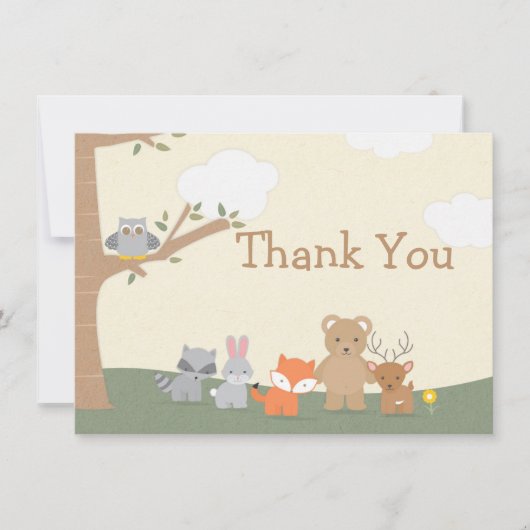 Carte de remerciements du Baby shower des animaux  (Devant)