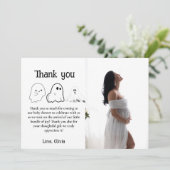 Carte de remerciements du Baby shower fantôme d'Ha (Debout devant)