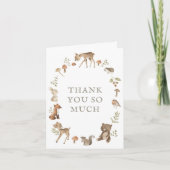 Carte de remerciements du Baby shower forestier (Devant)