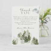Carte de remerciements du Baby shower forestier d' (Debout devant)