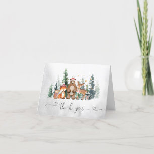 Carte de remerciements du Baby shower forestier d'