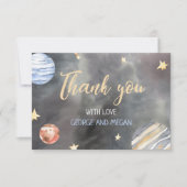 Carte de remerciements du Baby shower spatial (Devant)