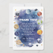 Carte de remerciements du Baby shower spatial Astr (Devant)