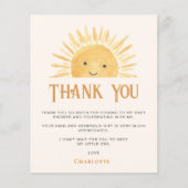 Carte de remerciements du Baby shower Sunshine Bud (Devant)