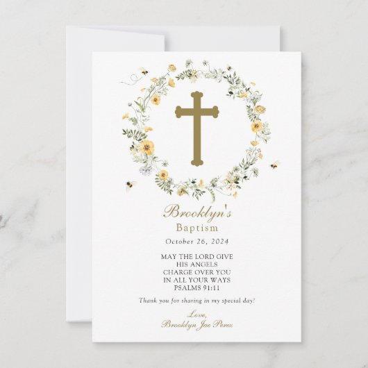 Carte de remerciements du baptême (Devant)