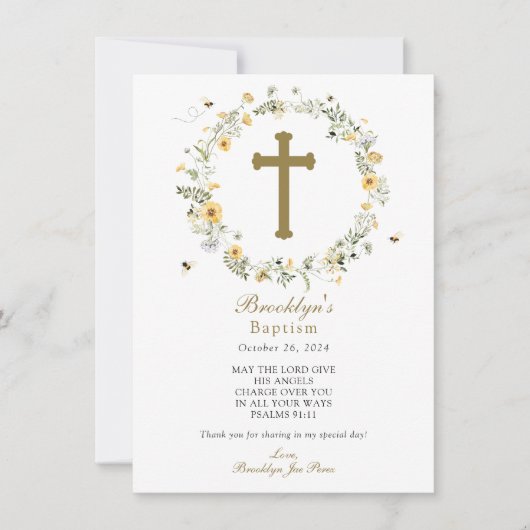 Carte de remerciements du baptême (Devant)