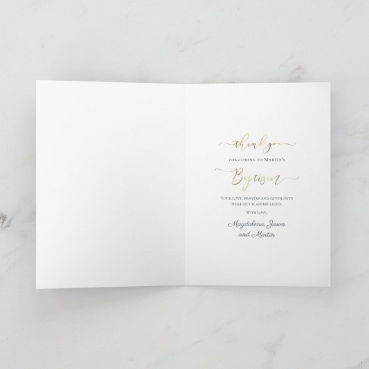 Carte de remerciements du baptême (Intérieur)