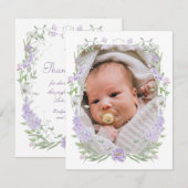 Carte de remerciements du baptême de la trame de L (Devant / Derrière)