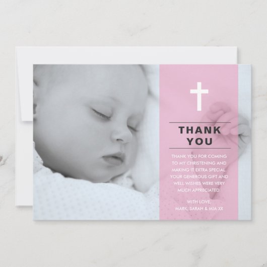 Carte de remerciements du baptême/du baptême (Devant)