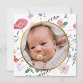 Carte de remerciements du baptême du Cercle fleur  (Dos)