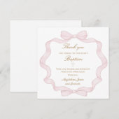 Carte de remerciements du cadre de l'arc rose (Devant / Derrière)