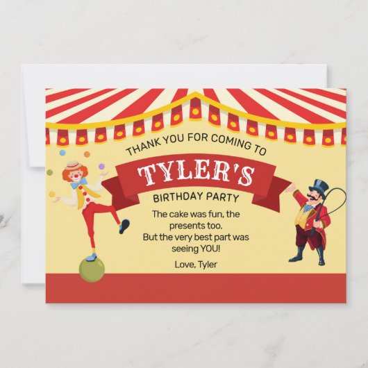 Carte de remerciements du Carnaval (Devant)