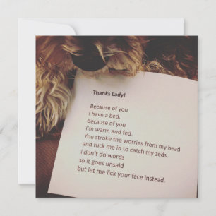 Carte de remerciements du chien