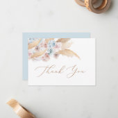 Carte de remerciements du désert bleu Pampas Grass (Devant/Arrière en situation)