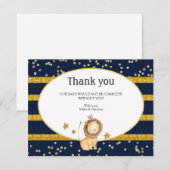 Carte de remerciements du Lion d'or bleu de la mar (Devant / Derrière)